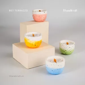 Nến thơm quà tặng sinh nhật Terrazzo - Trang trí bàn bàn việc - An toàn thư giãn - 11 Handicraft.