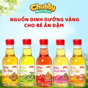 Dầu Ăn Dặm Cho Bé CHUBBY- Cho Trẻ Trên 6 Tháng Tuổi 60ml / 50ml
