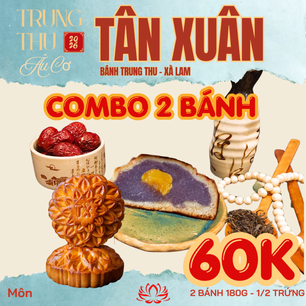 Combo 2 Bánh 180gr trứng bánh trung thu Tân Xuân đủ vị