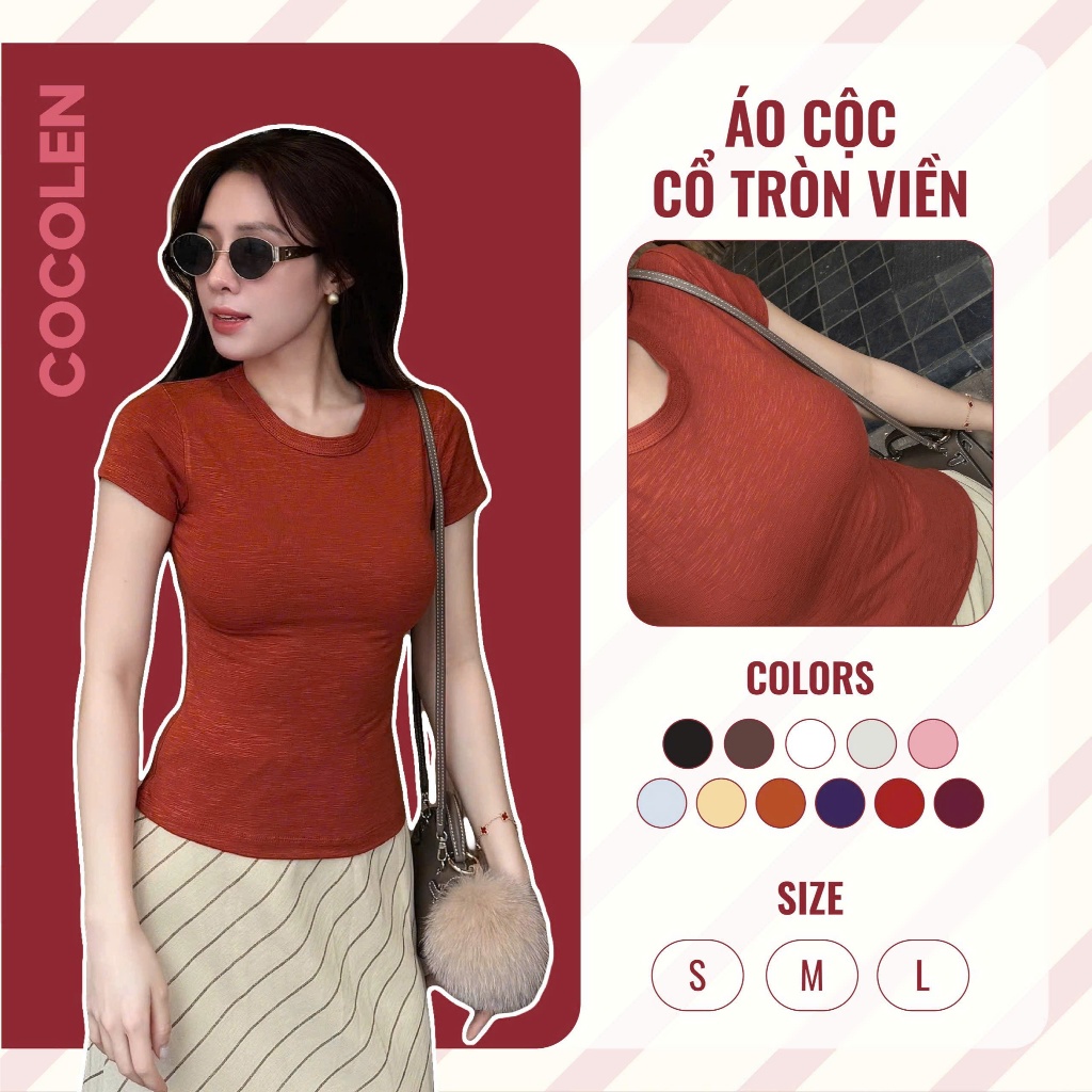 Áo Cộc Tay Cổ Tròn Viền Trend 2026 - Chất Liệu Rib Dệt Sợi Kiểu Texture, Mát Mẻ Co Giãn, Thấm Hút Mồ Hôi Tốt, Kiểu Dáng