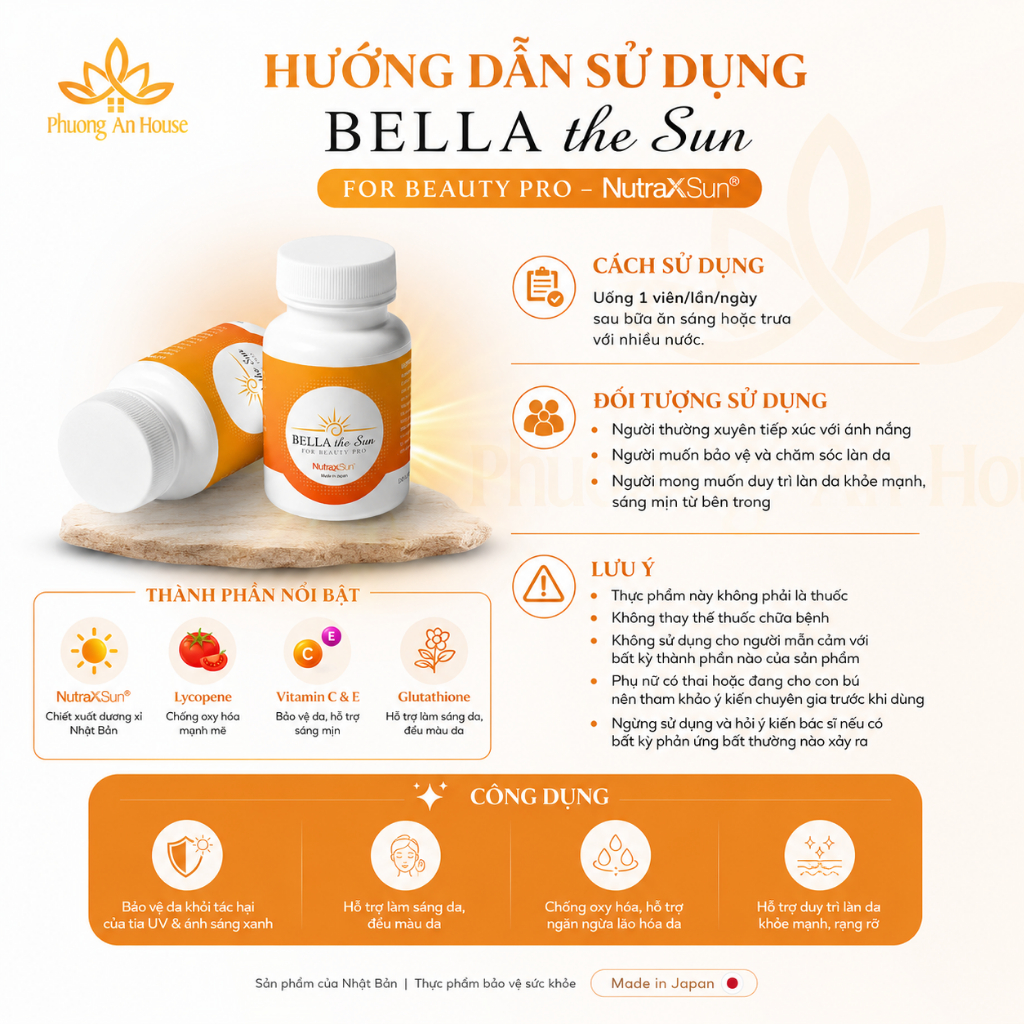Viên uống Bella The Sun chống nắng và giảm sạm nám 30 viên