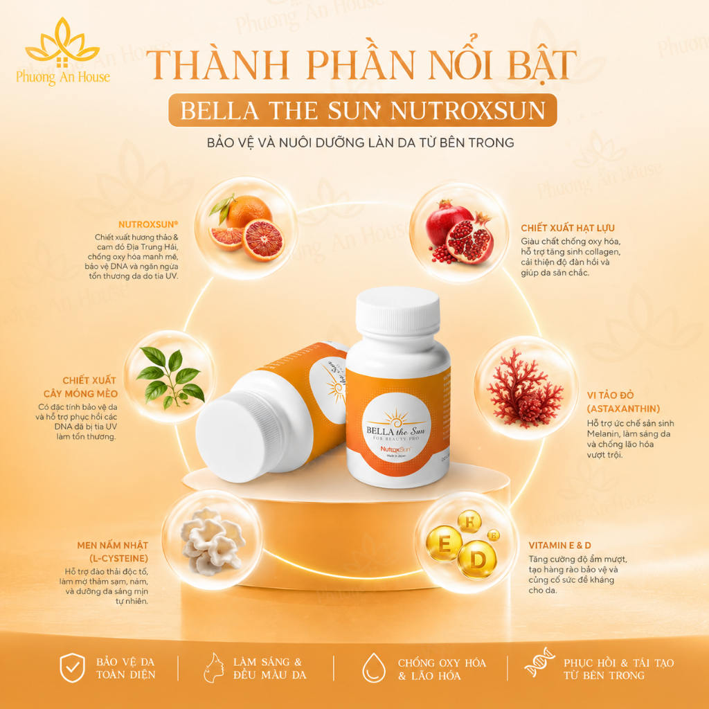 Viên uống Bella The Sun chống nắng và giảm sạm nám 30 viên