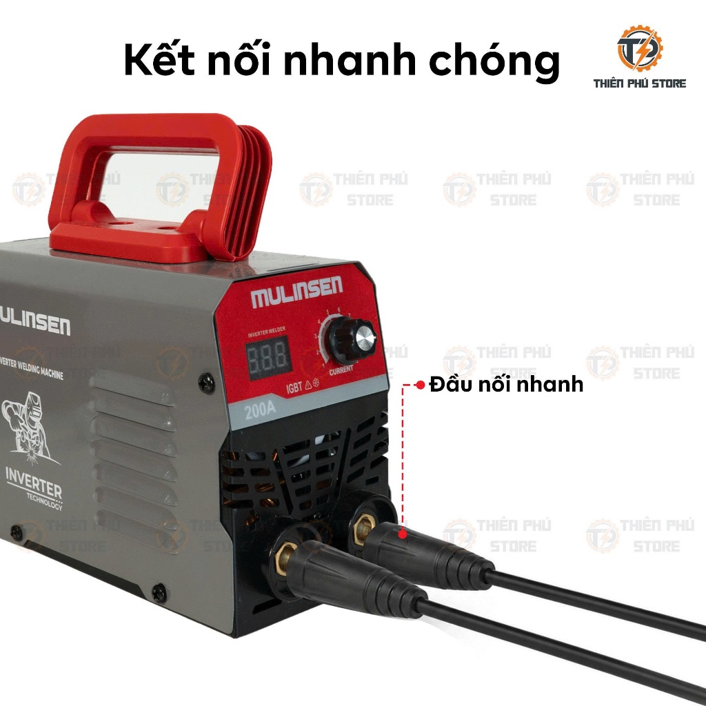 Máy Hàn Điện Tử MMA200AMINI MULINSEN | 220V, 20-200A| Que Hàn 1.6-3.2MM | Đầy Đủ Phụ Kiện | Hàng Chính Hãng
