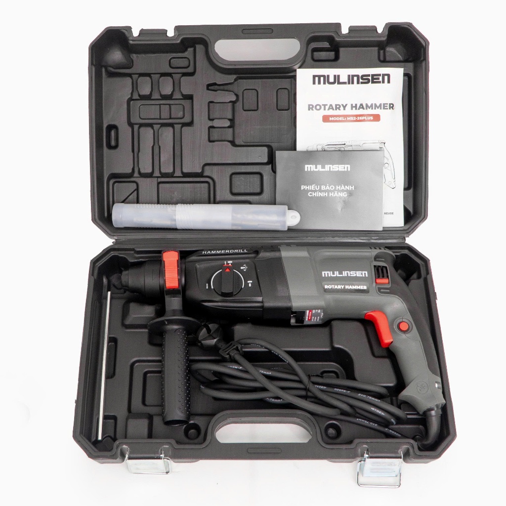 Máy Khoan Bê Tông Điện MULINSEN MS2-26PLUS | 3 Chức Năng | Lực Đập 3.2J | 3200BPM | Dây 3M| Gạt Đảo Chiều Linh Hoạt
