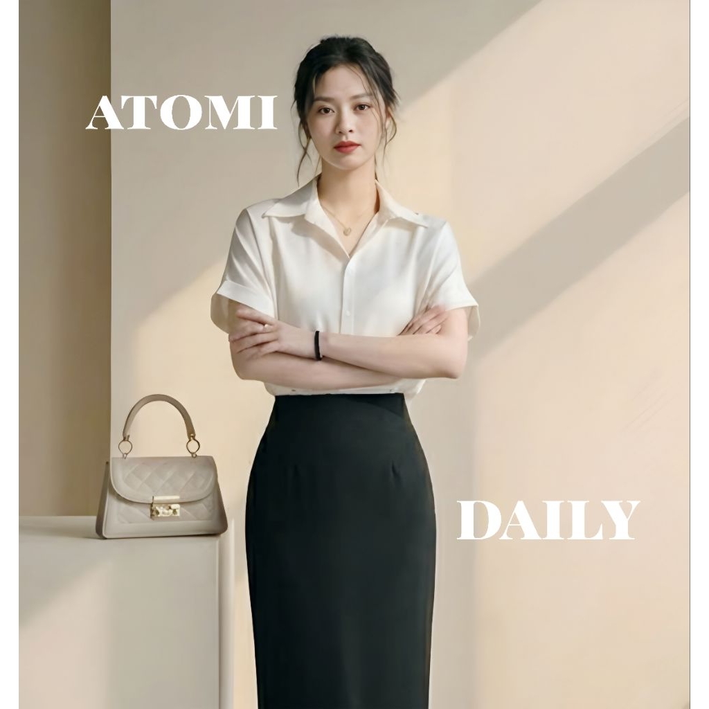 Áo sơ mi nữ tay ngắn cao cấp vải lụa cotton loại 1 màu trắng form đẹp CỘC XUÔNG