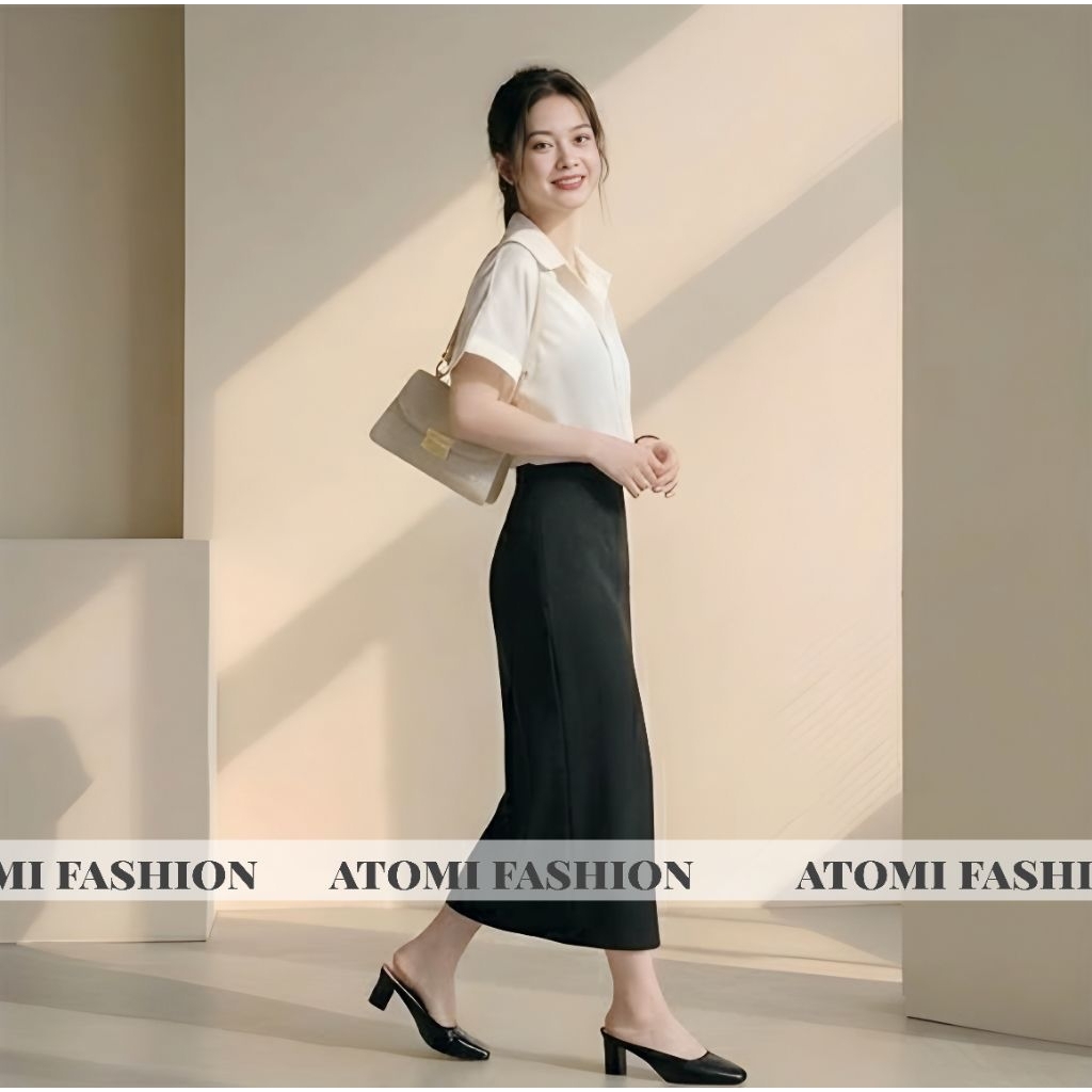 Áo sơ mi nữ tay ngắn cao cấp vải lụa cotton loại 1 màu trắng form đẹp CỘC XUÔNG