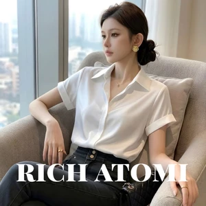 Áo sơ mi nữ cộc tay chất lụa mềm mát CỘC XUÔNG