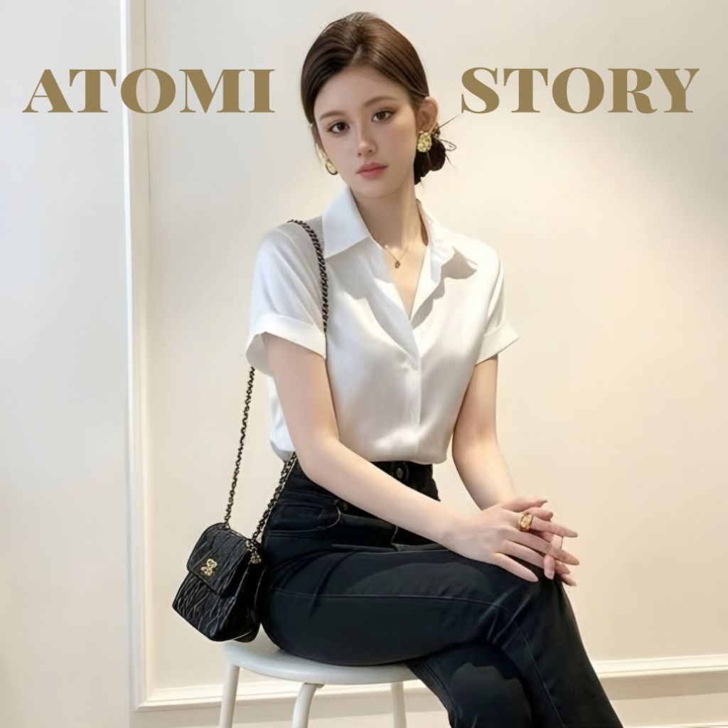 Áo sơ mi nữ cộc tay chất lụa mềm mát CỘC XUÔNG