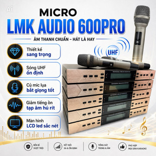 Micro Không Dây AT 600 Pro - Hát Cực Nhạy, Chống Hú Rít, Lọc Âm Hiệu Quả, Hát Nhẹ Chống Hú Tốt, Micro Độ Bền Cao
