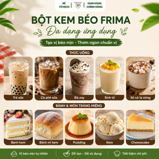 [Thùng sỉ] Bột kem béo Frima thùng 12 túi (12kg), nguyên liệu pha chế, topping thơm ngon ngậy