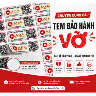 In tem Vỡ Niêm Phong, Bảo hành, Chống hàng giả Kích thước A3, nhận in theo yêu cầu