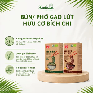 Bún/ Phở Gạo Lứt Hữu Cơ Bích Chi 200g - Xanhsam Natural & Organic