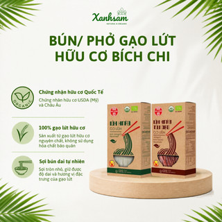 Bún/ Phở Gạo Lứt Hữu Cơ Bích Chi 200g - Xanhsam Natural & Organic