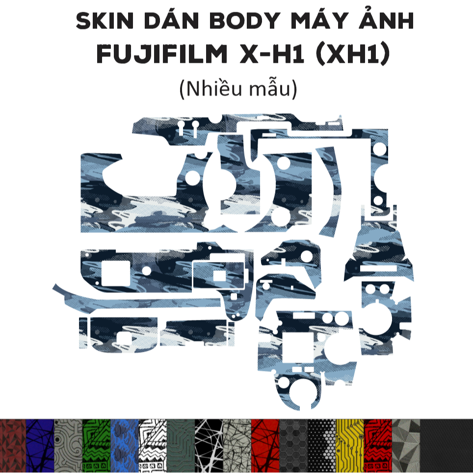 Skin 3M dán Fujifilm X-H1  (Nhiều mẫu) | Miếng film dán chống bám bẩn cho body máy XH1