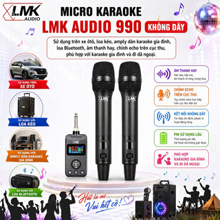 Micro Karaoke LMK audio 990 Không Dây, Sài Trên Xe Ôtô, Loa Kéo, Amply Dàn Karaoke Gia Đình, Loa Bluetooth, Âm Thanh Hay