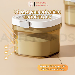 Hộp Đựng Sữa Bột Chống Ẩm Hút Chân Không APTLYFINDS Tặng Kèm Muỗng Đong Nhựa ABS Cao Cấp