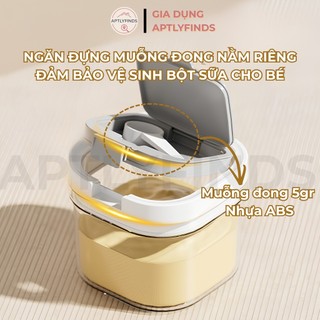 Hộp Đựng Sữa Bột Chống Ẩm Hút Chân Không APTLYFINDS Tặng Kèm Muỗng Đong Nhựa ABS Cao Cấp