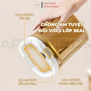 Hộp Đựng Sữa Bột Chống Ẩm Hút Chân Không APTLYFINDS Tặng Kèm Muỗng Đong Nhựa ABS Cao Cấp