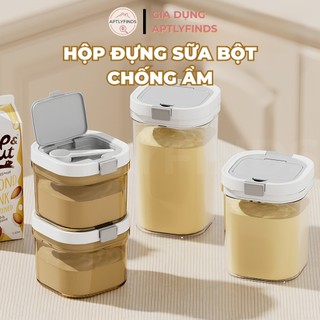 Hộp Đựng Sữa Bột Chống Ẩm Hút Chân Không APTLYFINDS Tặng Kèm Muỗng Đong Nhựa ABS Cao Cấp