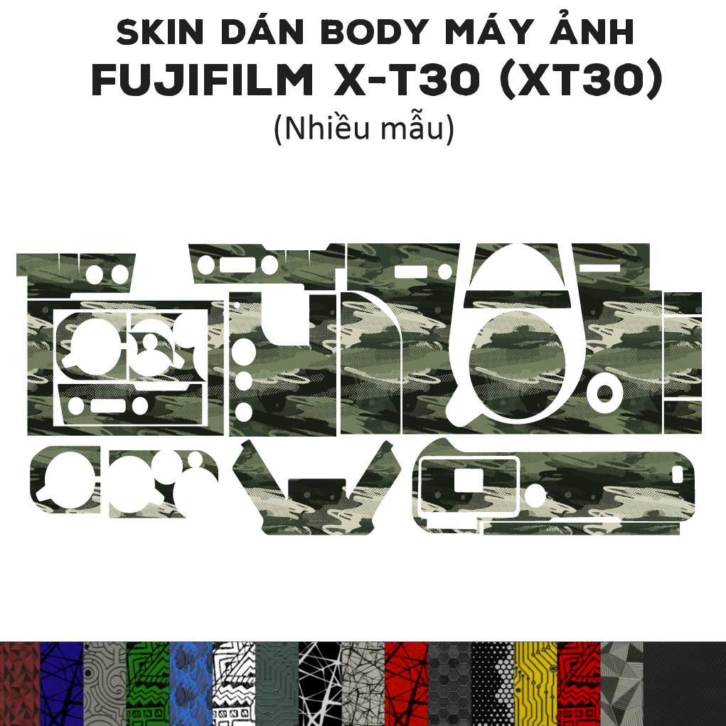 Skin 3M dán Fujifilm X-T30 (Nhiều mẫu) | Miếng film dán chống bám bẩn cho body máy ảnh Fujifilm XT30