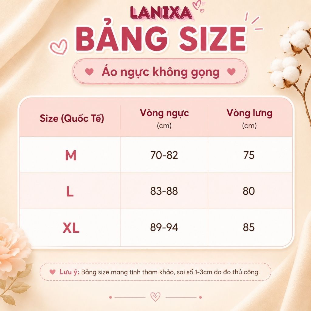 [Mẫu Mới] Áo ngực nữ không dây quây ngang cao cấp chống tuột ôm ngực họa tiết dễ thương LANIXA A620