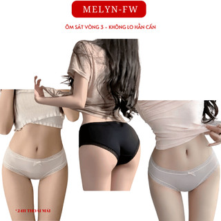 10 Quần lót nữ su lụa siêu mỏng không lộ viền co giãn phối ren hoa MELYN - FW thoáng mát gợi cảm Q0717