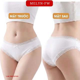 10 Quần lót nữ su lụa siêu mỏng không lộ viền co giãn phối ren hoa MELYN - FW thoáng mát gợi cảm Q0717