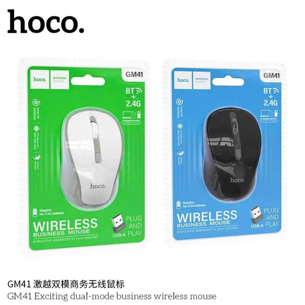 Chuột bluetooth hoco GM41 kết nối blueooth và usb 2.4G.