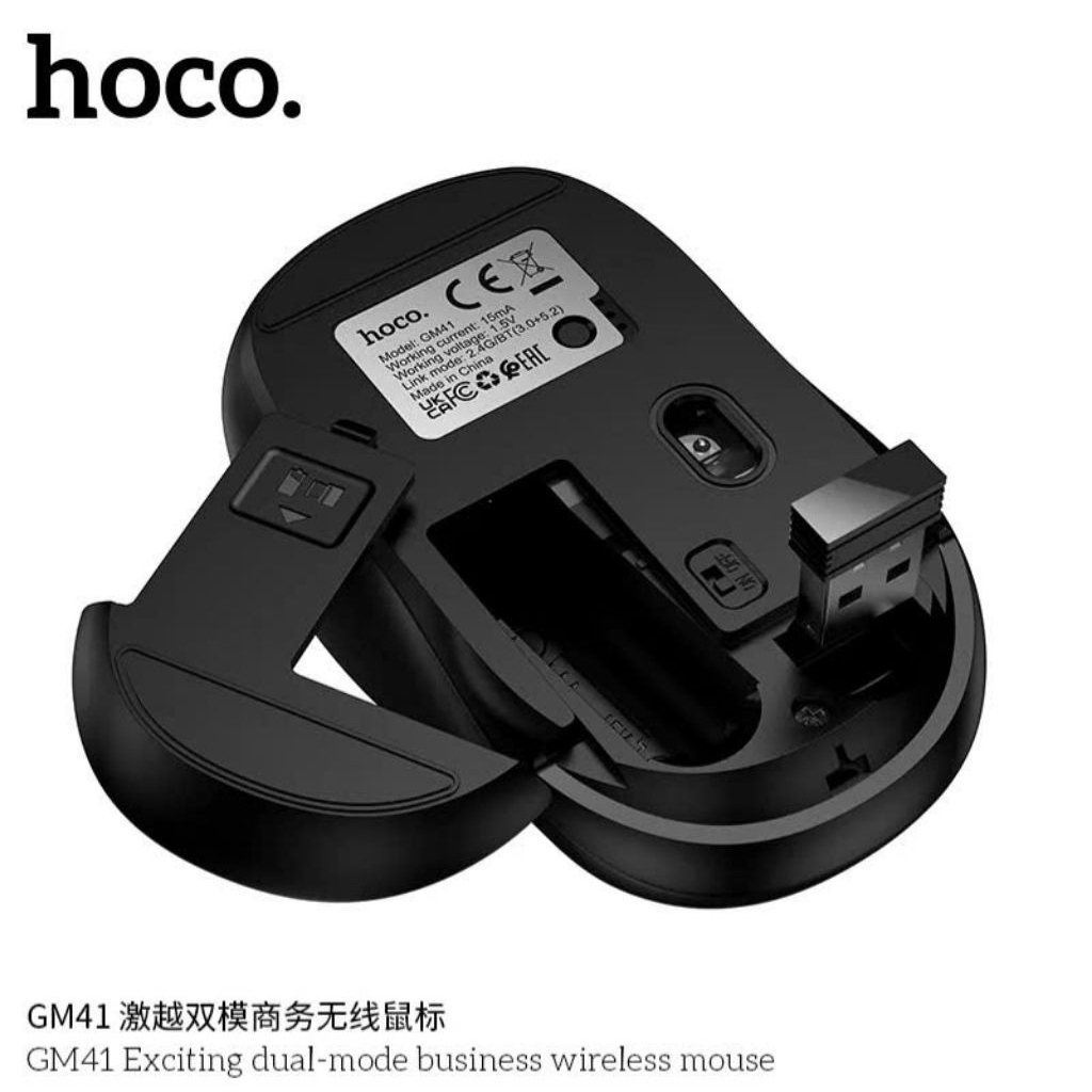 Chuột bluetooth hoco GM41 kết nối blueooth và usb 2.4G.