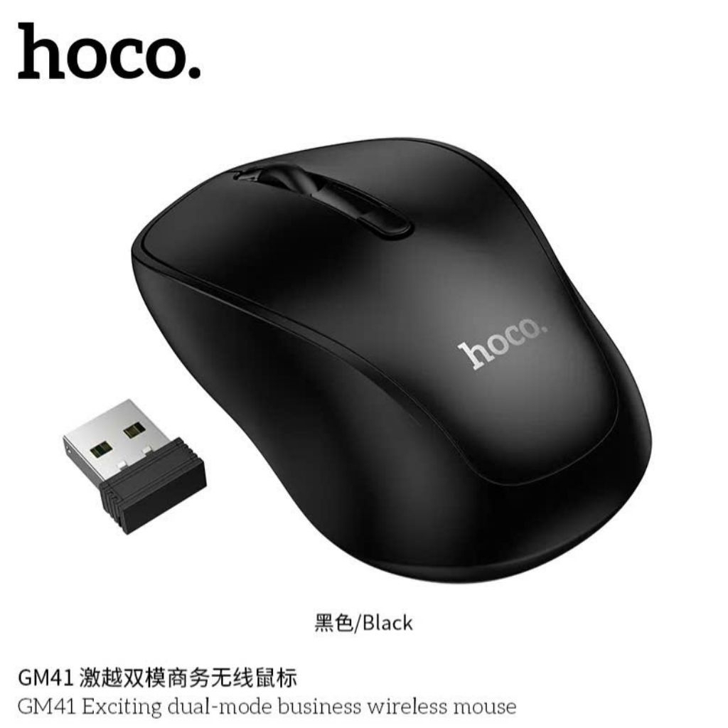 Chuột bluetooth hoco GM41 kết nối blueooth và usb 2.4G.