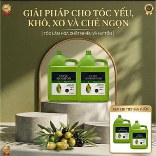Dầu Cặp Gội - Xả OLIVE 5000ml x 2 Siêu Mềm Mượt - Phục Hồi Tóc Khô,Xơ,Chẻ Ngọn- Tóc Hư Tổn Do Làm Hóa Chất.