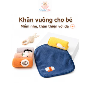 set 5 khăn mặt sợi bông lông cừu mềm mại cho bé, thấm hút cực tốt, chất liệu kháng khuẩn,không huỳnh quang DTchildren