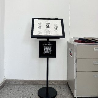 Giá Để Menu Đứng Gắn QR Bằng Gỗ, Bảng Menu Đứng Gắn QR, Standee Menu A3 Gỗ, Kệ Menu Đứng, Giá Đỡ Menu Kèm QR