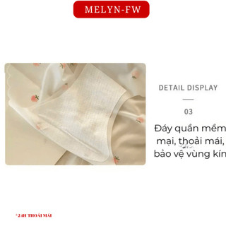 Set 5 Quần lót nữ su lụa thạch băng tàng hình cạp vừa họa tiết hình trái dâu siêu xinh MELYN-FW Q046