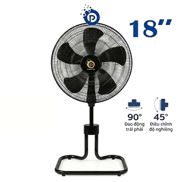 Quạt Lửng Công Nghiệp Chân Quỳ POWERONE 18In150W Xoay 90°Điều Chỉnh Độ Cao Tiện Lợi Tiết Kiệm Điện Quạt Đứng Công Nghiệp