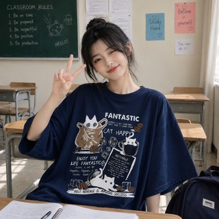 Áo thun phông nam nữ tay lỡ unisex form rộng vải cotton khô dày dặn