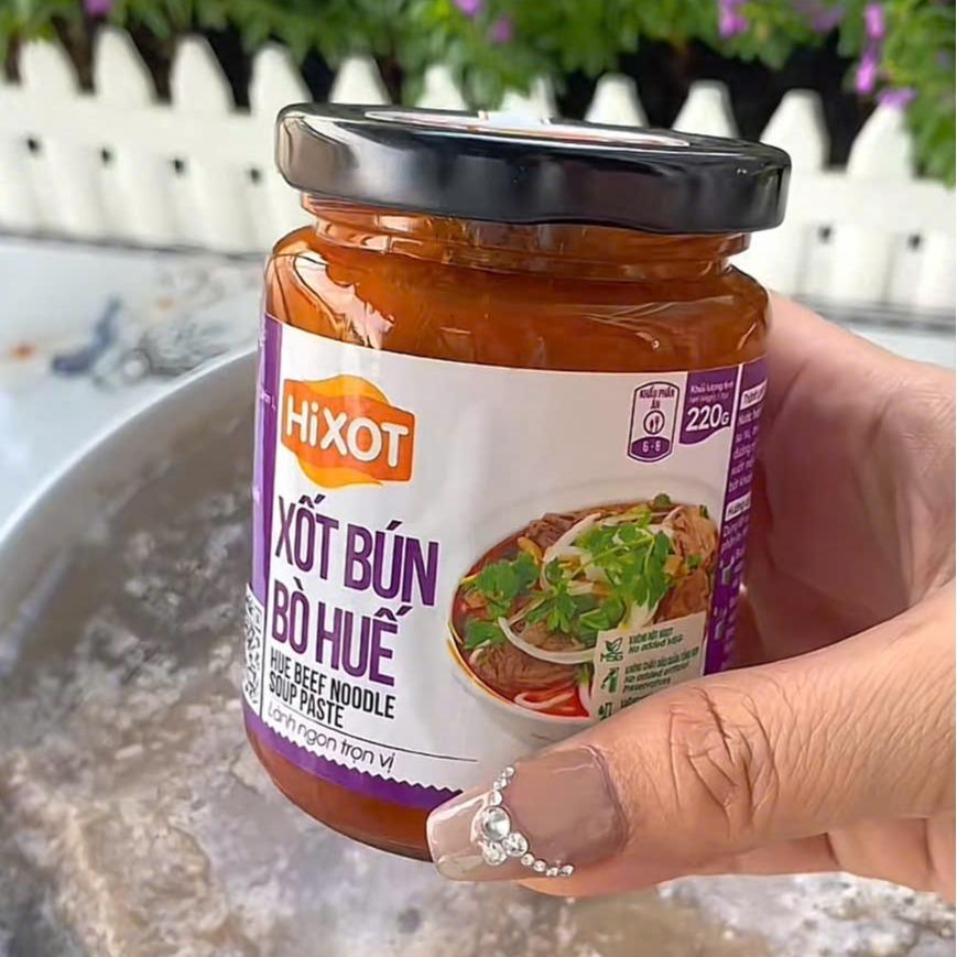 Sốt Gia Vị Bún Bò Huế HiXOT Hũ 220Gram, gia vị hoàn chỉnh, không cần nêm nếm, thơm ngon đậm vị