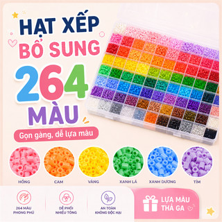 Hạt Xếp Mini 2.6mm Cao Cấp 240g, Túi Bổ Sung Nhiều Màu 24.000 Hạt Kèm Hộp Đựng