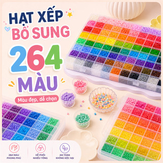 Hạt Xếp Mini 2.6mm Cao Cấp 240g, Túi Bổ Sung Nhiều Màu 24.000 Hạt Kèm Hộp Đựng