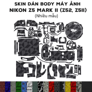 Skin 3M dán Nikon Z5 Mark II (z52, z5ii) (Nhiều mẫu) | Miếng dán body máy ảnh chống bám vân tay Nikon Z5 Mark II