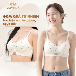 [ BST HÈ ] Áo Ngực Nữ Đúc Su Không Gọng Êm Ái, Áo Lót Nữ Họa Tiết Xinh Xắn Ngọt Ngào AMYBRA A975