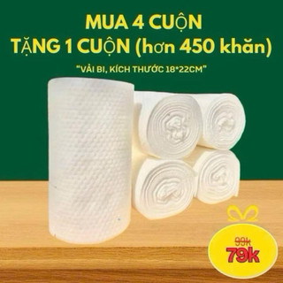 Combo mua 4 (tặng 1) khăn bi víp dạng cuộn,