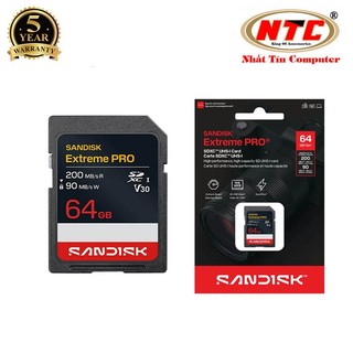[MẪU MỚI] Thẻ nhớ Máy ảnh SDXC 64GB SanDisk Extreme Pro U3 V30 đọc 200MB/s ghi 90MB/s hỗ trợ 4K UHD