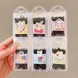 Hộp 30 kẹp tóc màu đen phong cách hàn quốc dễ thương