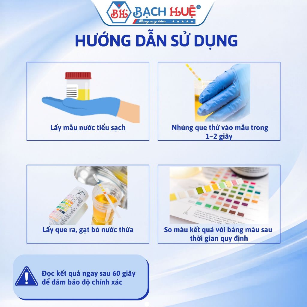 Hộp 100 Que Thử Nước Tiểu 3 Thông Số Cybow Hàn Quốc – Que Test Nước Tiểu Kiểm Tra Sức Khỏe