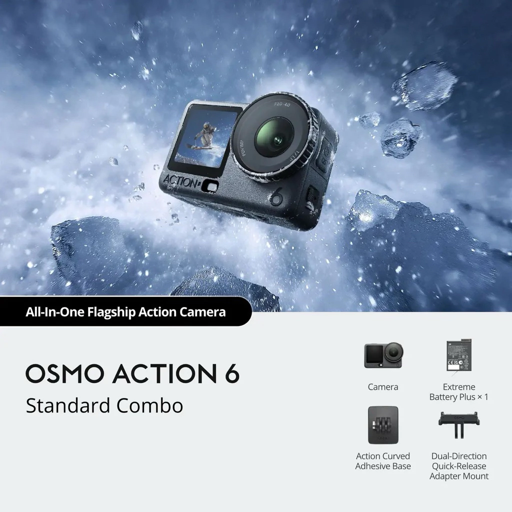 [CameraMall] DJI Osmo Action 6 Standard Combo - Camera Hành Động 4K | Cảm Biến 1/1.1 Inch | 50GB | Chính Hãng BH12T
