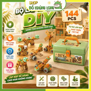 Đồ Chơi Lắp Ráp Bộ Dụng Cụ Kỹ Thuật DIY Cho Bé Đồ Chơi Kỹ Sư Vặn Ốc Vít Máy Khoan Điện Quà Tặng Cho Bé - BỐ KHỦNG LONG