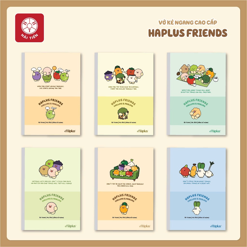 HẢI TIẾN Vở kẻ ngang dán gáy Haplus - Friends - ĐL 70g/m2 (80/120/200 ...