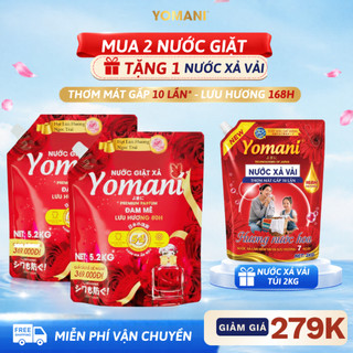 [DEAL HOT MUA 2 TẶNG 1] Mua 1 Nước Giặt YOMANI 5KG2 Tặng 1 Nước Xả 2KG Hương Hoa, Thơm Lâu, Mềm Vải
