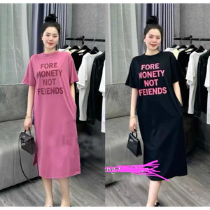 Set váy suông nữ in chữ có xẻ 2 bên hàng bigsize 60-120kg